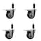 Service Caster 3.5'' Black Poly Swivel 1-1/8'' Expanding Stem Caster Set Total Lock Brake, 4PK SCC-EXTTL20S3514-PPUB-BLK-118-4 - alternate 1